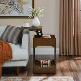 Bellemave® Mid Century Modern Lift Top Side Table with Storage Shelf - Bellemave